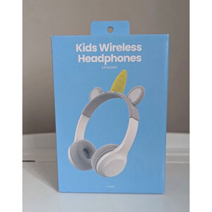 Wireless Headphones w/Unicorn Horn & Soft Cushioned Ear Pads•Gray• New by Gems